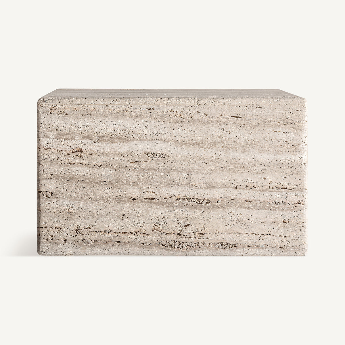 Mesa de centro Rapolano — Travertino beige mate