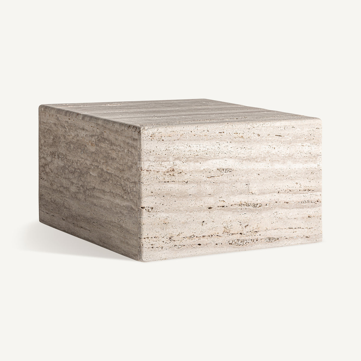 Mesa de centro Rapolano — Travertino beige mate