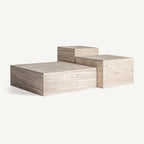 Mesa de centro Rapolano — Travertino beige mate