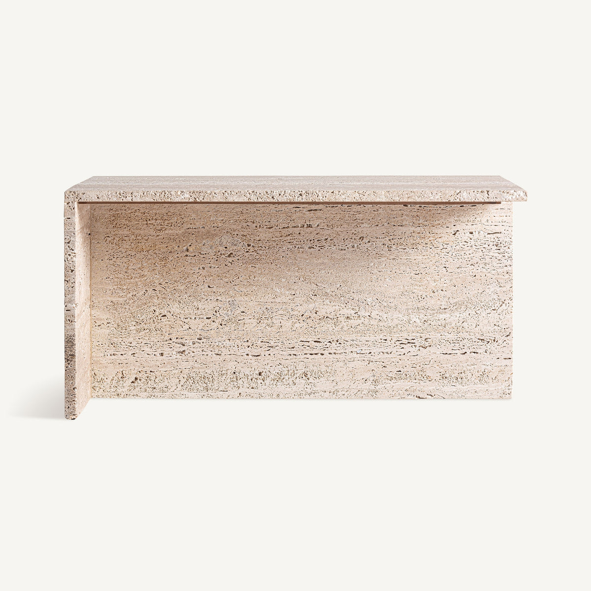Mesa de centro Theuville — Travertino beige mate