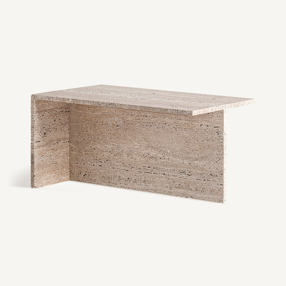 Mesa de centro Theuville — Travertino beige mate