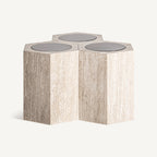 Mesa de centro Thiennes — Travertino marrón claro