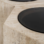 Mesa de centro Thiennes — Travertino marrón claro