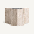 Mesa de centro Thiennes — Travertino marrón claro