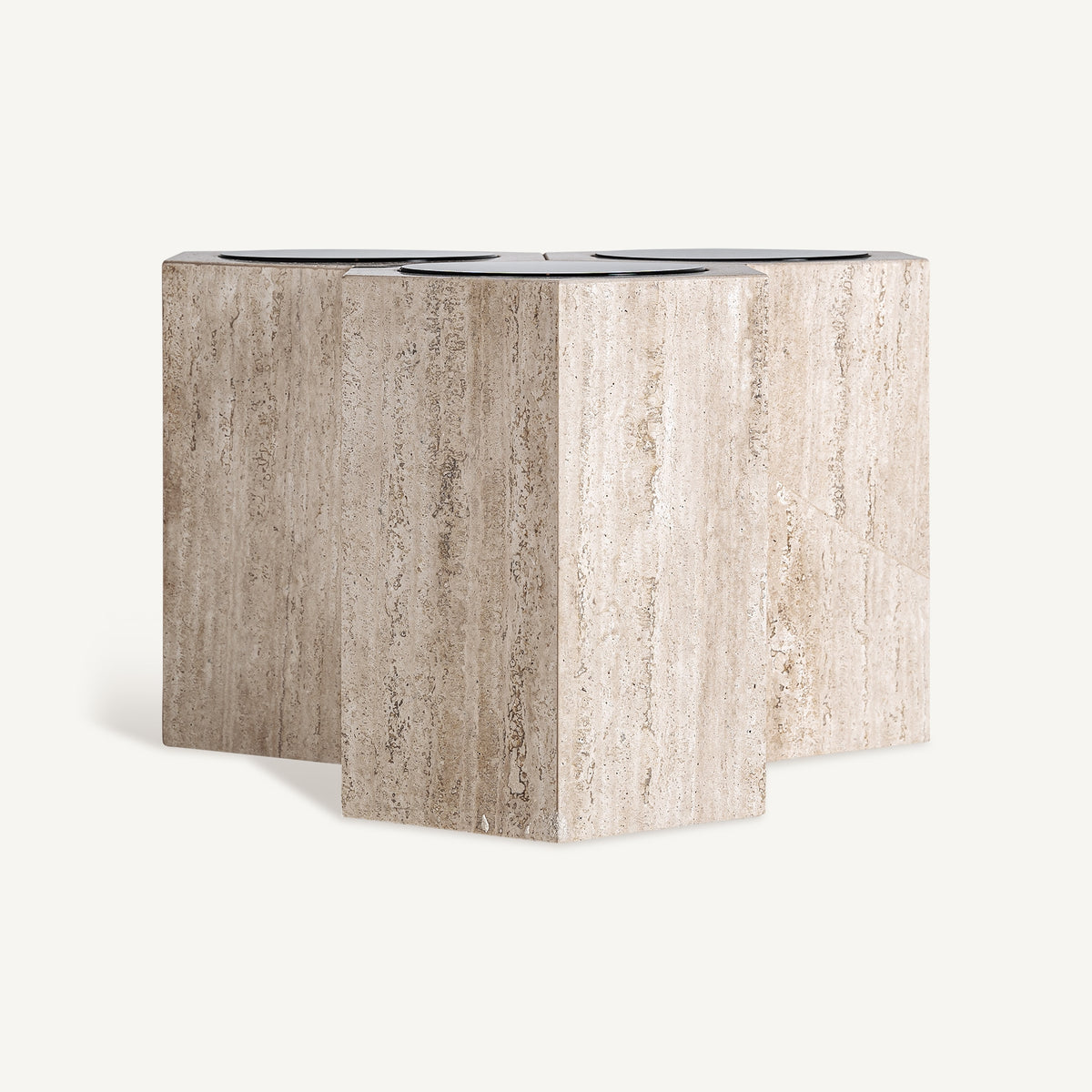 Mesa de centro Thiennes — Travertino marrón claro