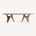 Mesa de comedor Bilzen — Chapa de nogal marrón natural