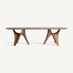 Mesa de comedor Bilzen — Chapa de nogal marrón natural