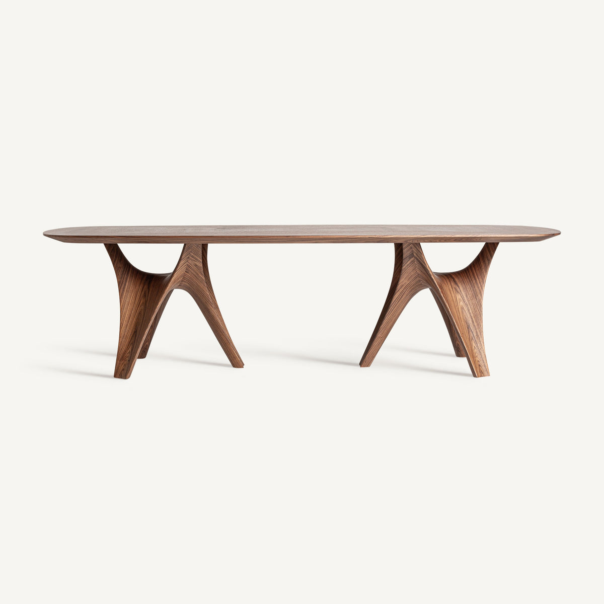 Mesa de comedor Bilzen — Chapa de nogal marrón natural