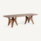 Mesa de comedor Bilzen — Chapa de nogal marrón natural