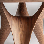 Mesa de comedor Bilzen — Chapa de nogal marrón natural