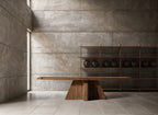 Mesa de comedor Brutalist — Madera de sal marrón teñido