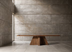Mesa de comedor Brutalist — Madera de sal marrón teñido