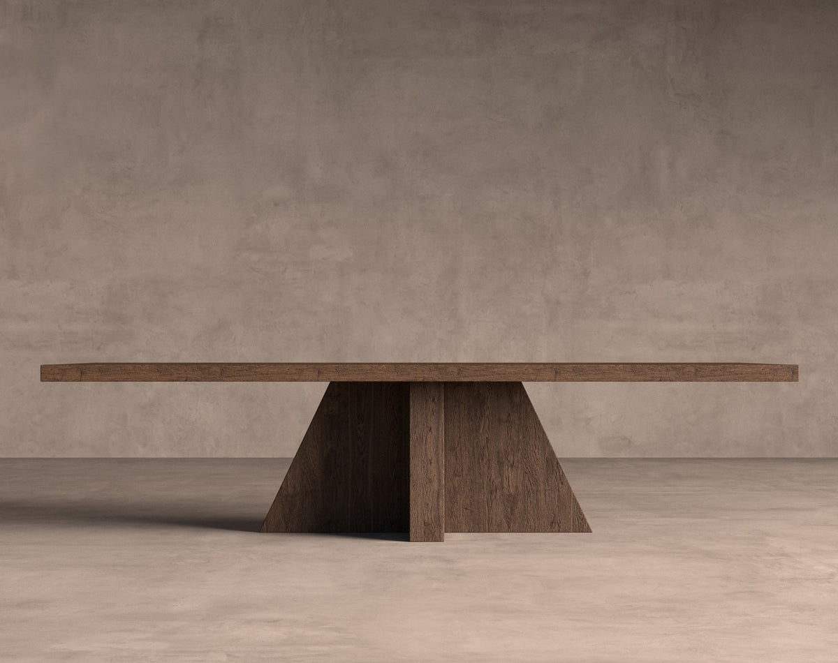 Mesa de comedor Brutalist — Madera de sal marrón teñido