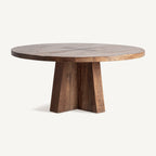 Mesa de comedor Brutalist — Madera de sal marrón teñido