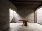 Mesa de comedor Brutalist — Madera de sal marrón teñido