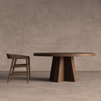 Mesa de comedor Brutalist — Madera de sal marrón teñido