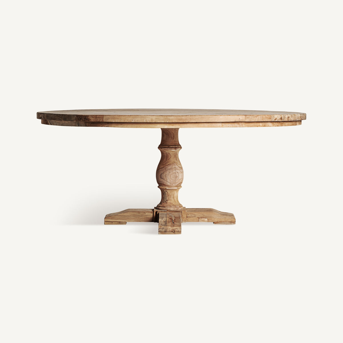 Mesa de comedor Gyor — Madera de teca reciclada marrón claro