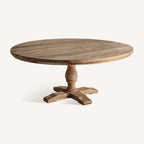 Mesa de comedor Gyor — Madera de teca reciclada marrón claro