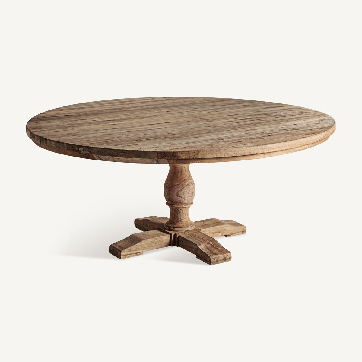 Mesa de comedor Gyor — Madera de teca reciclada marrón claro