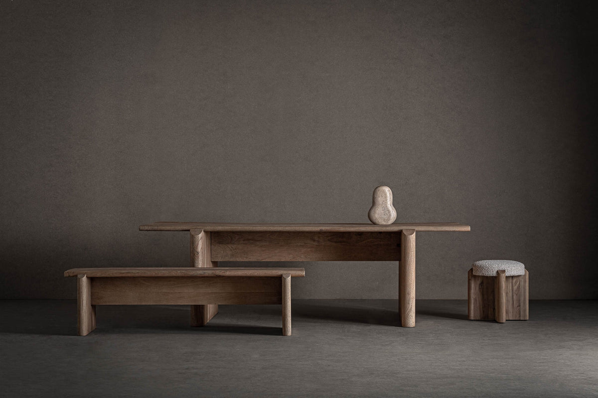Mesa de comedor Jacquard — Madera de mango marrón claro