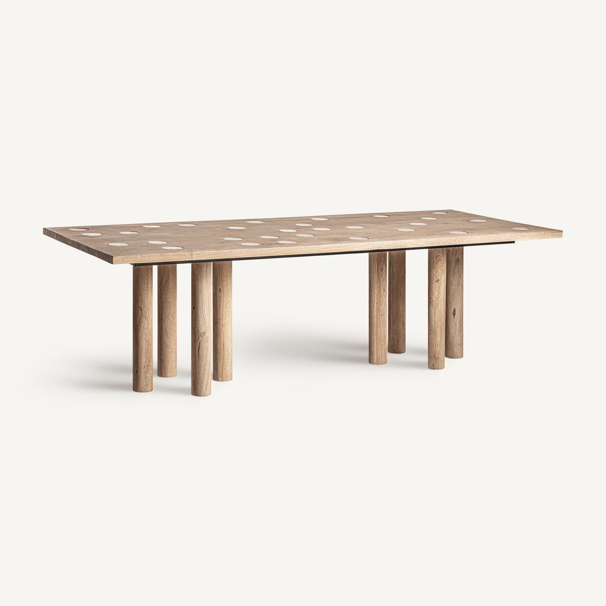 Mesa de comedor Jacquard — Madera de mango marrón claro