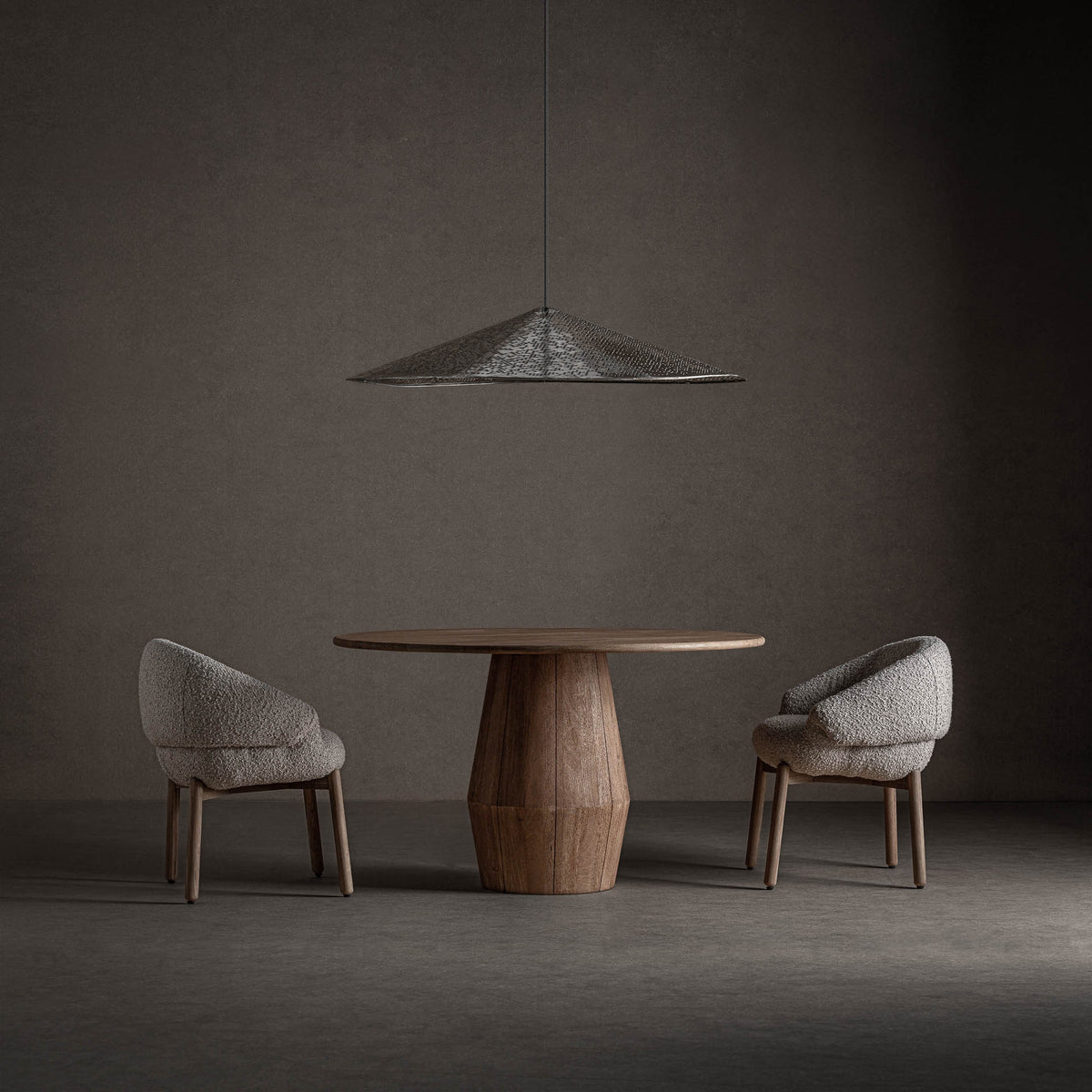 Mesa de comedor Jacquard — Madera de mango marrón claro