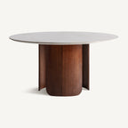 Mesa de comedor Lherm — Porcelánico blanco mate