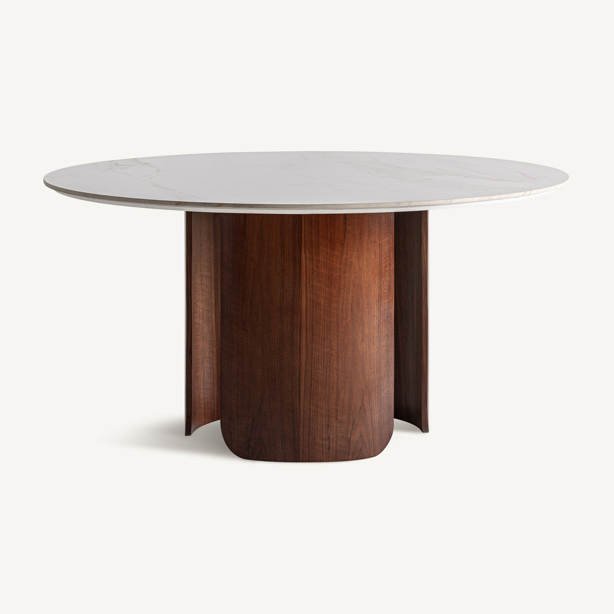 Mesa de comedor Lherm — Porcelánico blanco mate