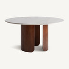 Mesa de comedor Lherm — Porcelánico blanco mate