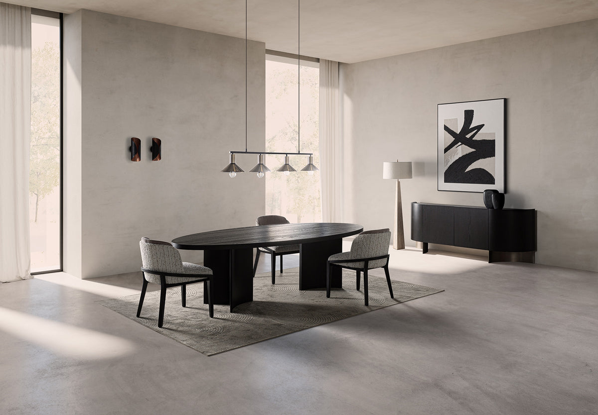Mesa de comedor Neuvic — Chapa de roble marrón