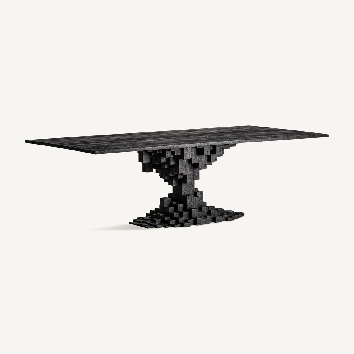 Mesa de comedor Pètria — Madera de mango negro arenado