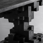 Mesa de comedor Pètria — Madera de mango negro arenado