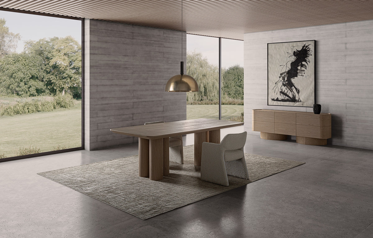 Mesa de comedor Prayssac — Chapa de roble beige