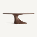 Mesa de comedor Sittard — Chapa de nogal marrón natural
