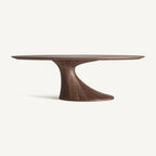 Mesa de comedor Sittard — Chapa de nogal marrón natural