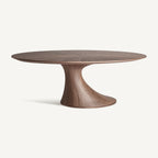 Mesa de comedor Sittard — Chapa de nogal marrón natural