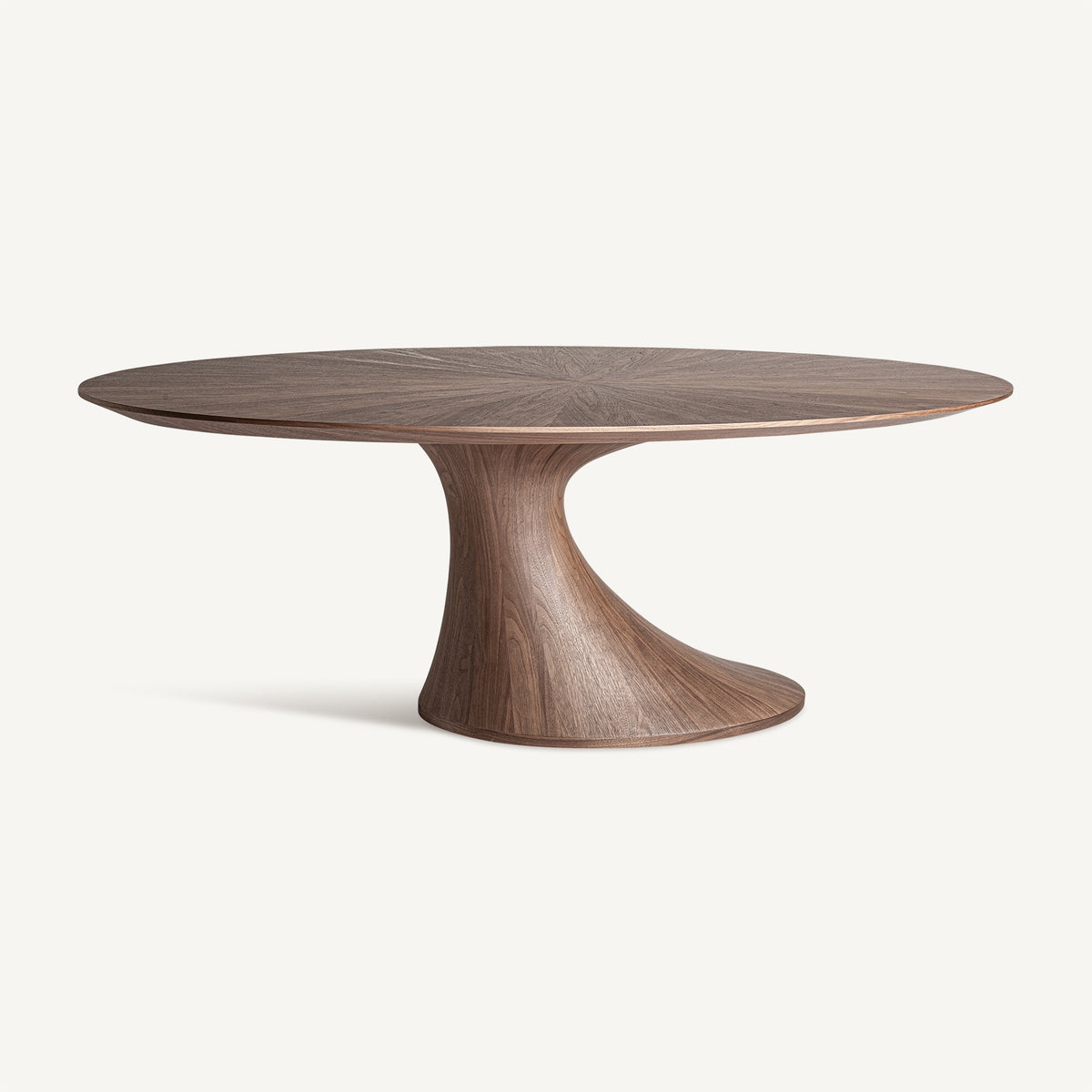 Mesa de comedor Sittard — Chapa de nogal marrón natural