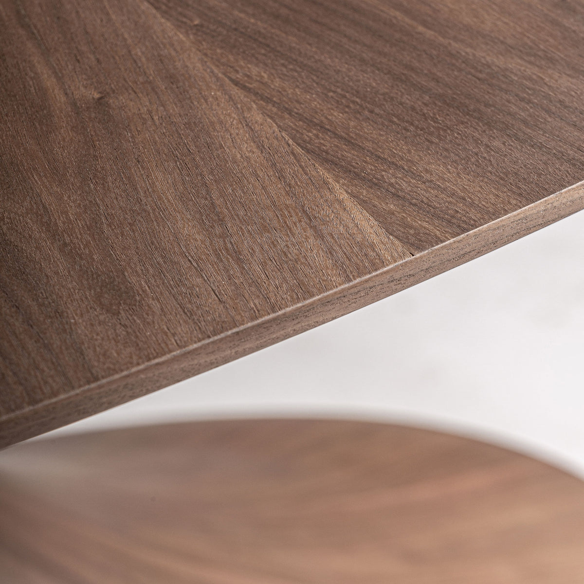 Mesa de comedor Sittard — Chapa de nogal marrón natural