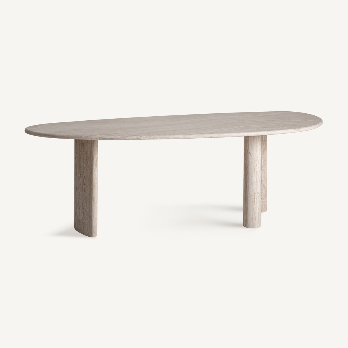Mesa de comedor Thiennes — Travertino blanco roto