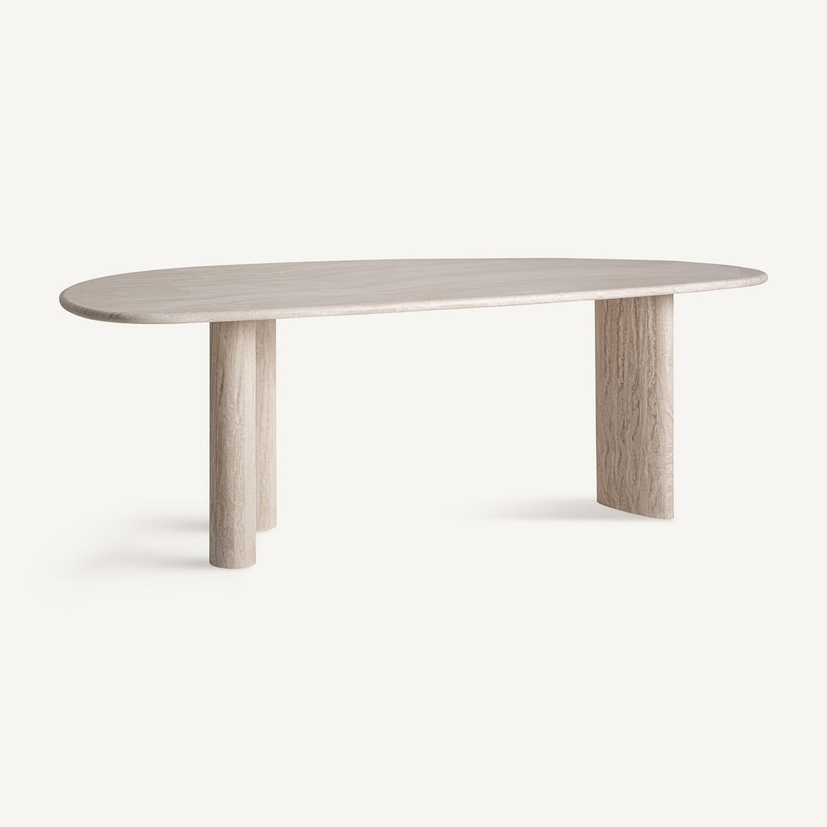 Mesa de comedor Thiennes — Travertino blanco roto