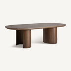 Mesa de comedor Treignac — Chapa de roble marrón teñido
