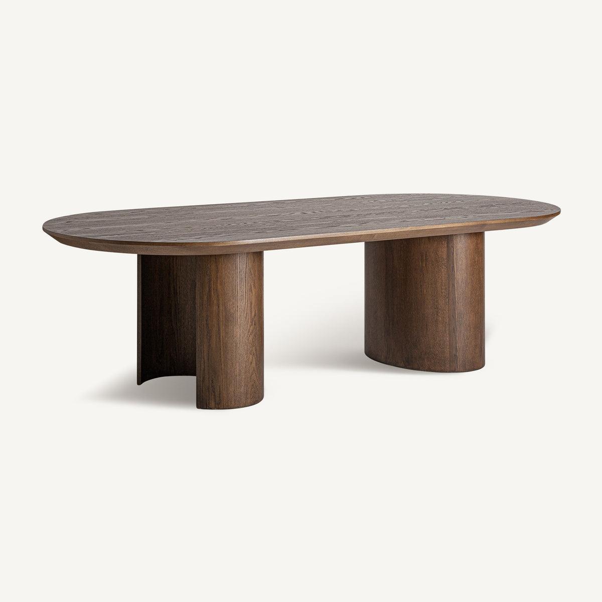 Mesa de comedor Treignac — Chapa de roble marrón teñido