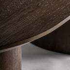 Mesa de comedor Treignac — Chapa de roble marrón teñido