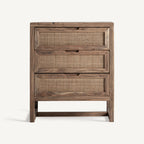 Mesita de noche Byremo — Madera de olmo marrón