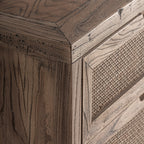 Mesita de noche Byremo — Madera de olmo marrón