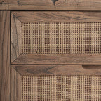 Mesita de noche Byremo — Madera de olmo marrón