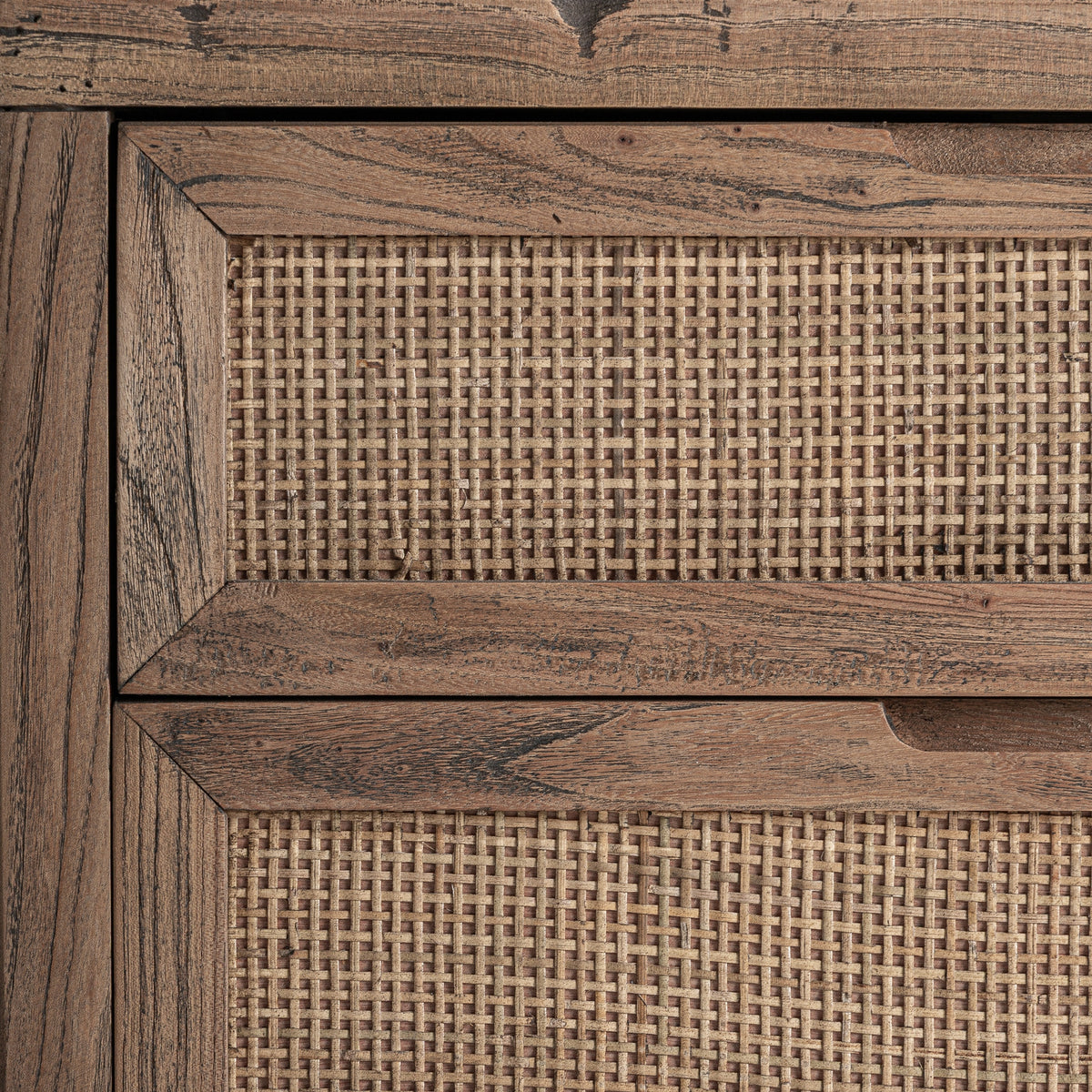 Mesita de noche Byremo — Madera de olmo marrón