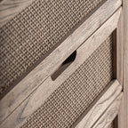 Mesita de noche Byremo — Madera de olmo marrón