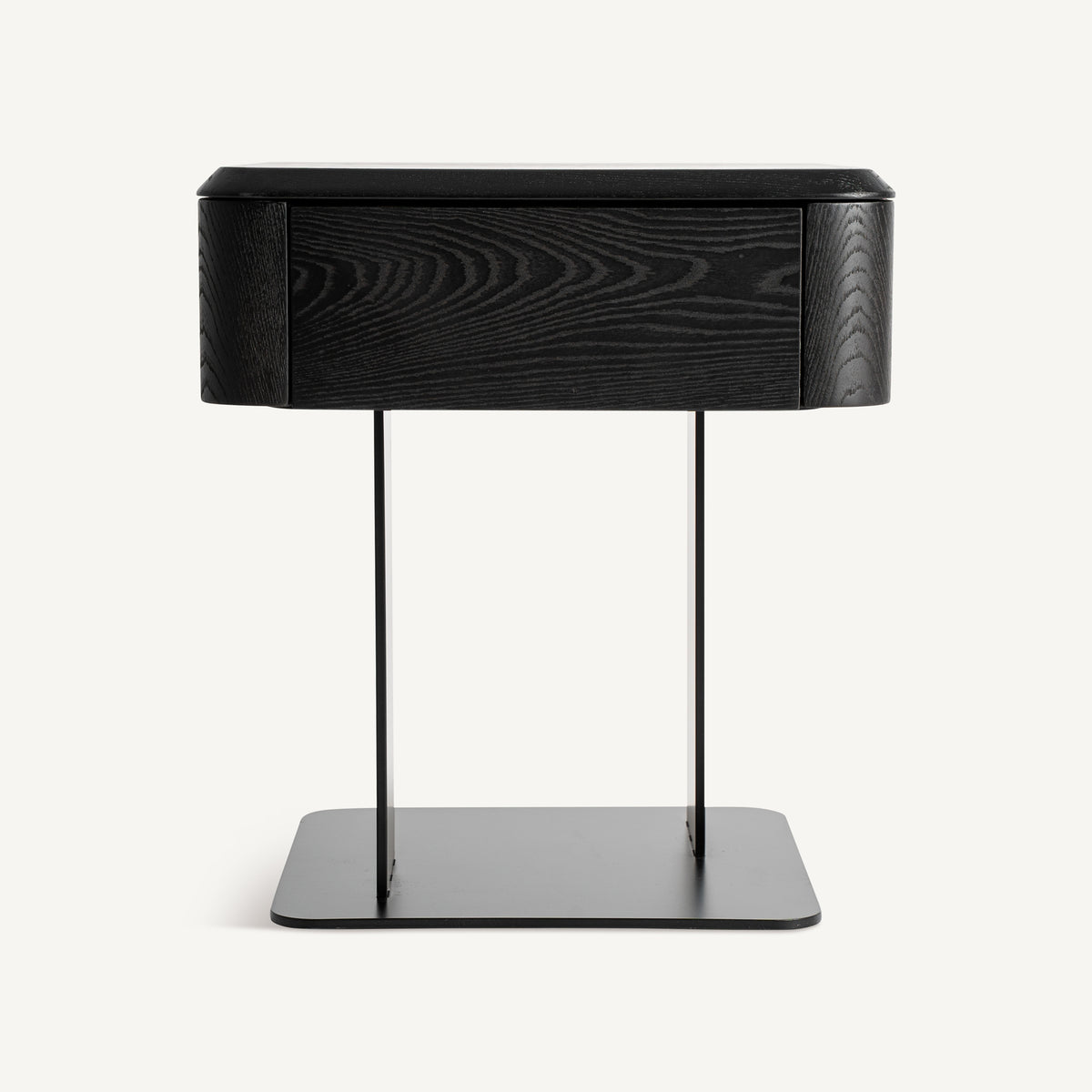 Mesita de noche Caiza — Madera dm negro