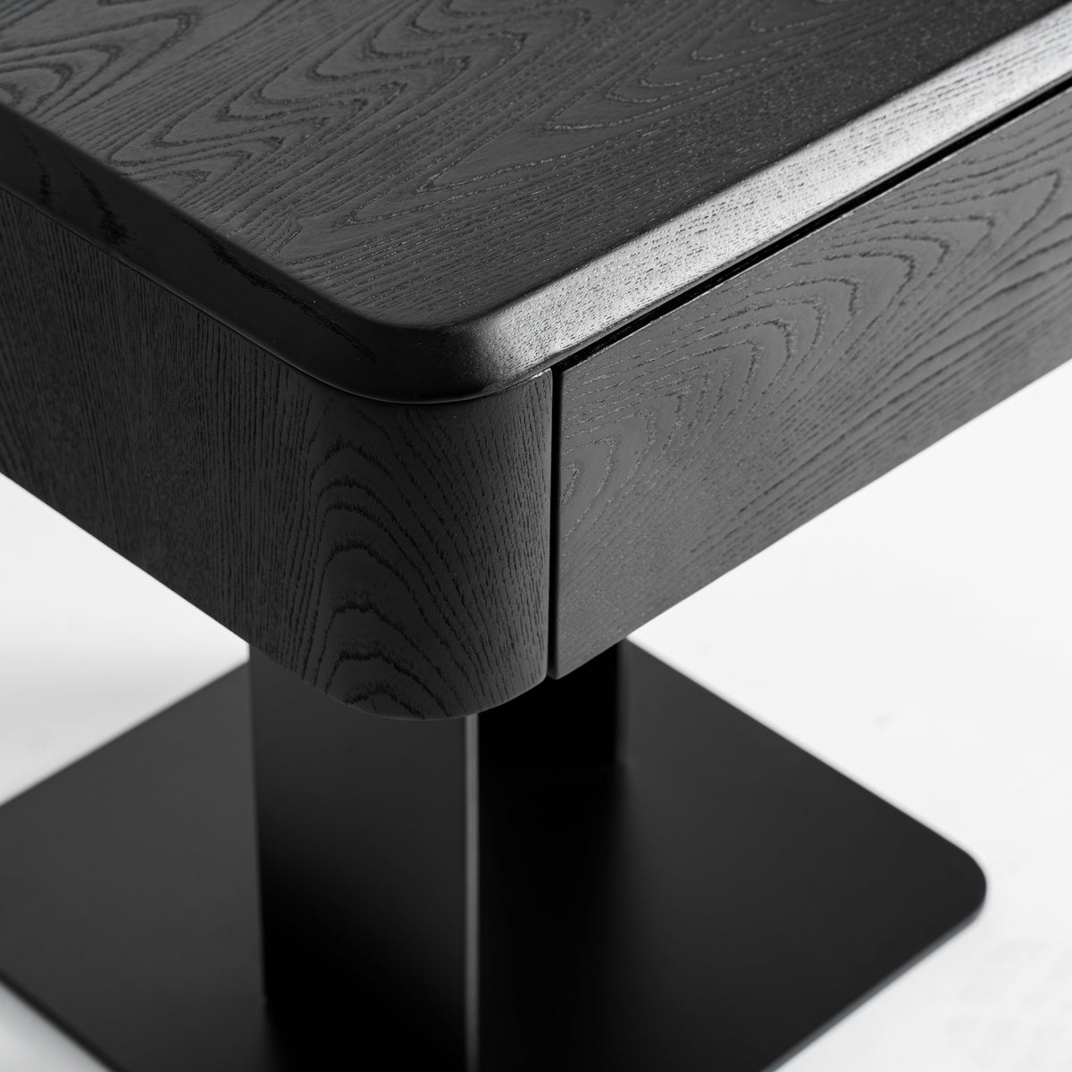 Mesita de noche Caiza — Madera dm negro